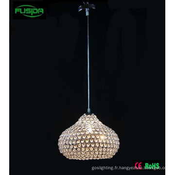 One Chandelier Light Beaded Design Éclairage pendentif en cristal blanc